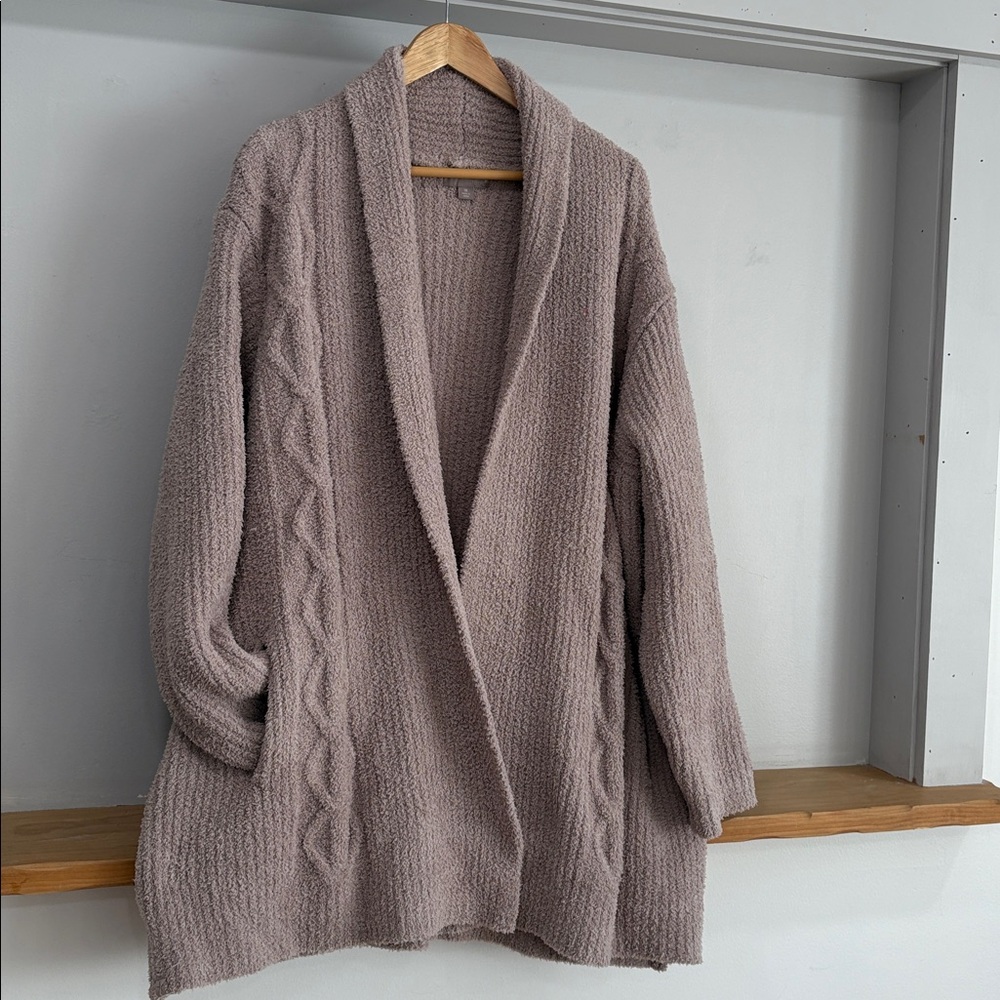 Barefoot Dreams CozyChic Cable Open Front Cardigan, Size 1X